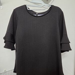 Banana Republic Black Ruffle Sleeve Blouse